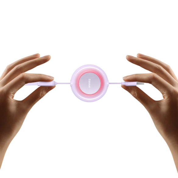 Baseus Bright Mirror 2 | Kabel z regulacją długości USB - Micro, USB-C, Lightning do iPhone 3.5A