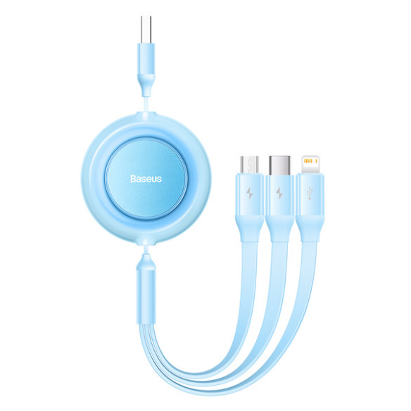 Baseus Bright Mirror 2 | Kabel z regulacją długości USB - Micro, USB-C, Lightning do iPhone 3.5A