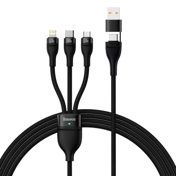Baseus Flash Series 2 | Kabel USB-C / USB-A - USB-C, Lightning, Micro USB 1.2m 100W	