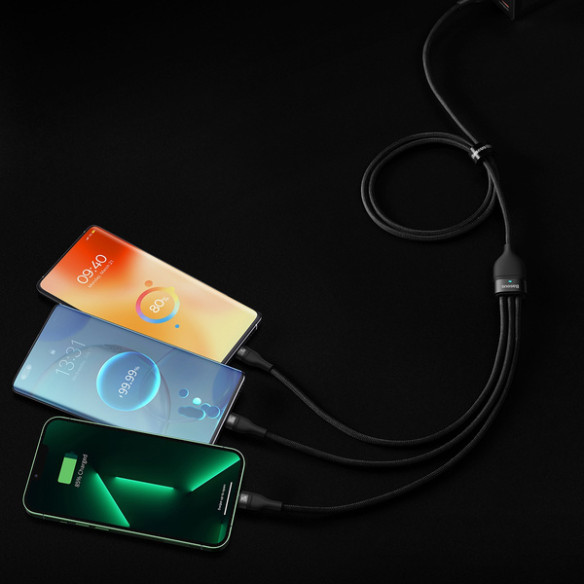 Baseus Flash Series 2 | Kabel USB-C / USB-A - USB-C, Lightning, Micro USB 1.2m 100W	