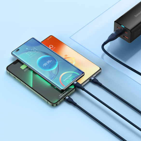 Baseus Flash Series 2 | Kabel USB-C / USB-A - USB-C, Lightning, Micro USB 1.2m 100W	