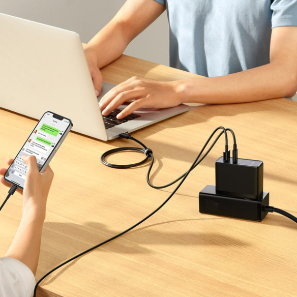 Baseus GAN5 Pro  | Ładowarka sieciowa zasilacz USB-A USB-C PD QC4.0 100W + kabel USB-C