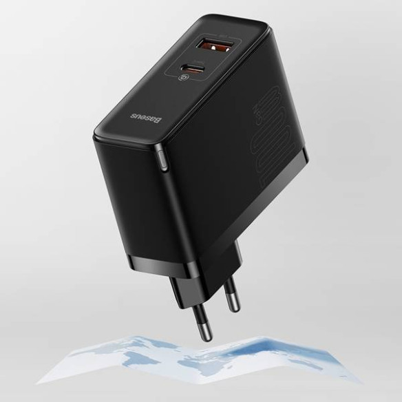 Baseus GAN5 Pro  | Ładowarka sieciowa zasilacz USB-A USB-C PD QC4.0 100W + kabel USB-C