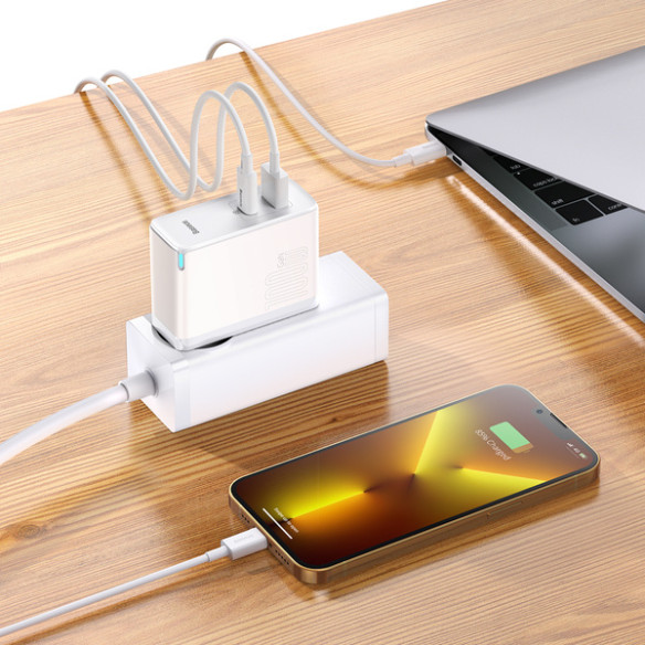 Baseus GAN5 Pro  | Ładowarka sieciowa zasilacz USB-A USB-C PD QC4.0 100W + kabel USB-C