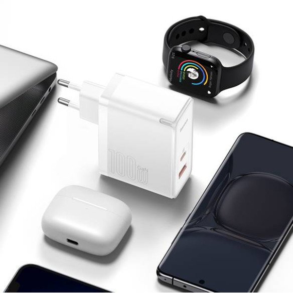 Baseus GAN5 Pro  | Ładowarka sieciowa zasilacz USB-A USB-C PD QC4.0 100W + kabel USB-C