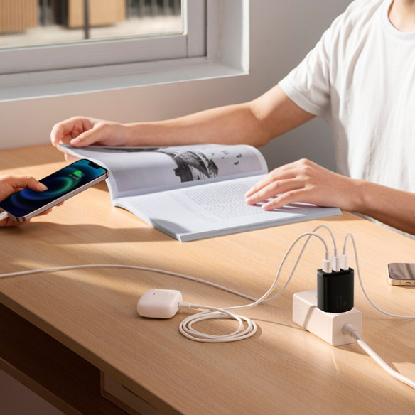 Baseus Compact | Ładowarka sieciowa zasilacz 3x USB-A 17W 