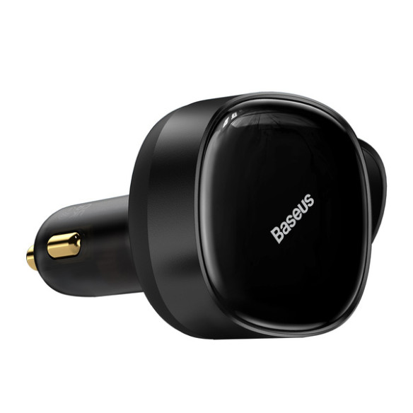 Baseus Enjoyment Retractable | Ładowarka samochodowa z kablem 2w1 USB-C, Lightning do iPhone 30W