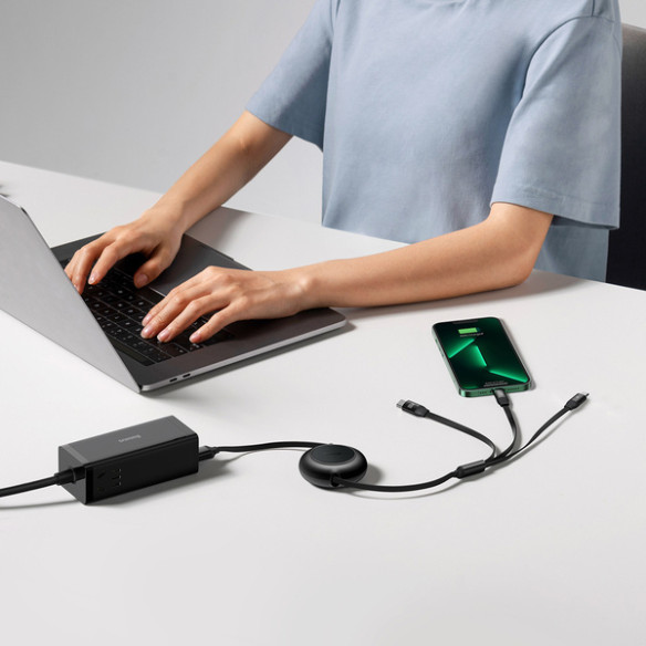 Baseus Bright Mirror 2 | Kabel z regulacją długości USB-C - Micro, USB-C, Lightning do iPhone 100W PD QC