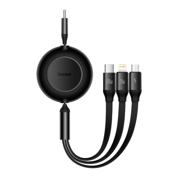 Baseus Bright Mirror 2 | Kabel z regulacją długości USB-C - Micro, USB-C, Lightning do iPhone 100W PD QC