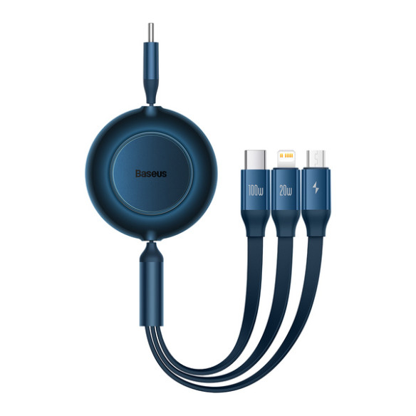 Baseus Bright Mirror 2 | Kabel z regulacją długości USB-C - Micro, USB-C, Lightning do iPhone 100W PD QC