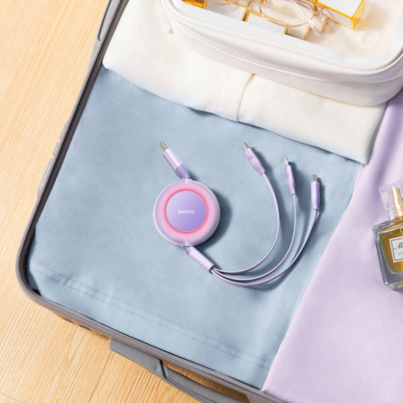 Baseus Bright Mirror 2 | Kabel z regulacją długości USB-C - Micro, USB-C, Lightning do iPhone 100W PD QC