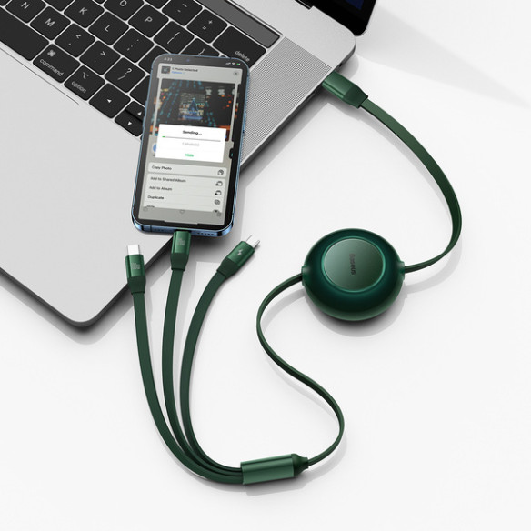 Baseus Bright Mirror 2 | Kabel z regulacją długości USB-C - Micro, USB-C, Lightning do iPhone 100W PD QC