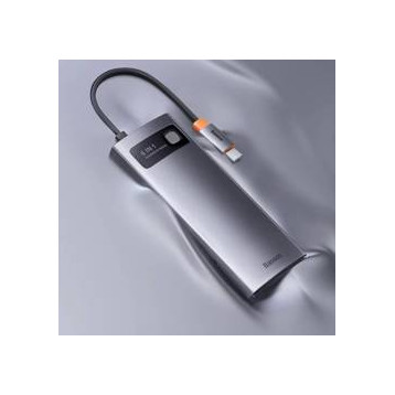 Baseus Metal Gleam 6w1 | Adapter HUB USB-C - 3x USB3.0, SD, TF PD 100W