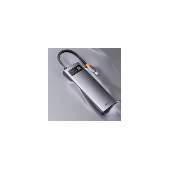 Baseus Metal Gleam 7w1 | Adapter HUB USB-C do 3x USB3.0, VGA, HDMI 4K, RJ45 100W PD 