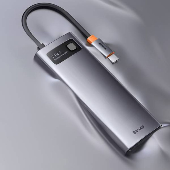Baseus Metal Gleam 7w1 | Adapter HUB USB-C - 2x HDMI, 3x USB3.0, RJ45 100W