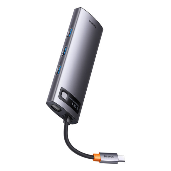 Baseus Metal Gleam 8w1 | Adapter HUB USB-C - HDMI, VGA, 3x USB3.0, SD, TF 100W PLAN EOL