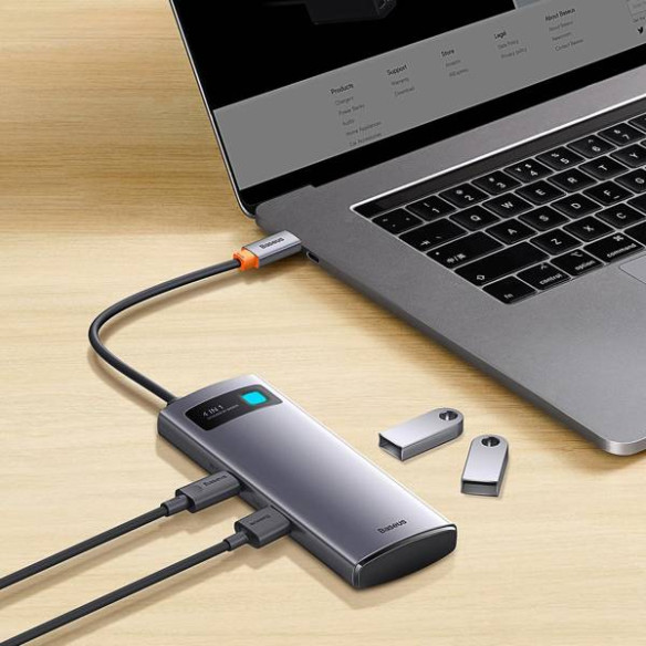 Baseus Metal Gleam 4w1 | Adapter HUB USB-C - 4x USB 3.0