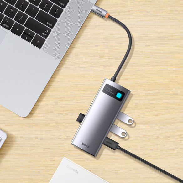 Baseus Metal Gleam 4w1 | Adapter HUB USB-C - 4x USB 3.0