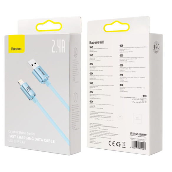 Baseus Crystal Shine | Kabel USB - Lightning do Apple iPhone iPad AirPods 1.2m 2.4A