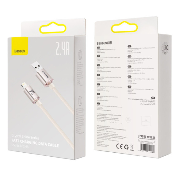 Baseus Crystal Shine | Kabel USB - Lightning do Apple iPhone iPad AirPods 1.2m 2.4A