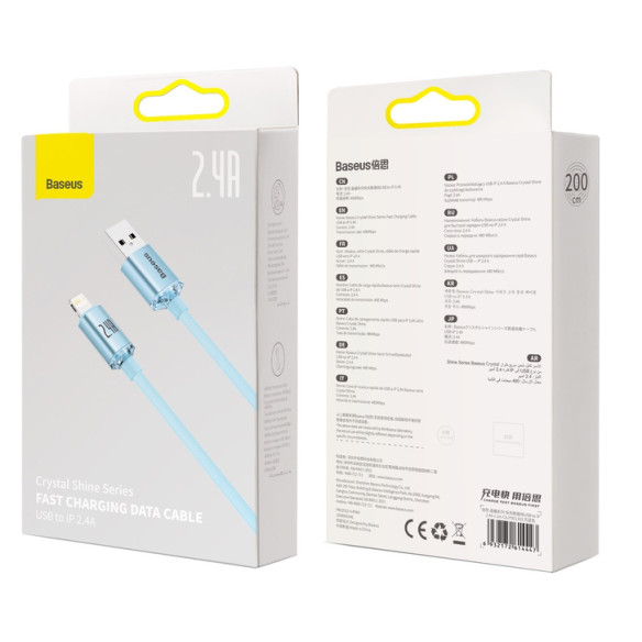 Baseus Crystal Shine | Kabel USB - Lightning do Apple iPhone iPad AirPods 2m 2.4A