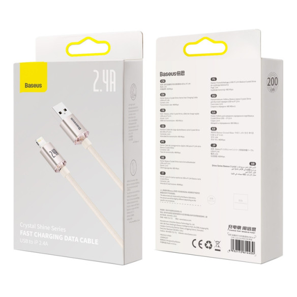 Baseus Crystal Shine | Kabel USB - Lightning do Apple iPhone iPad AirPods 2m 2.4A