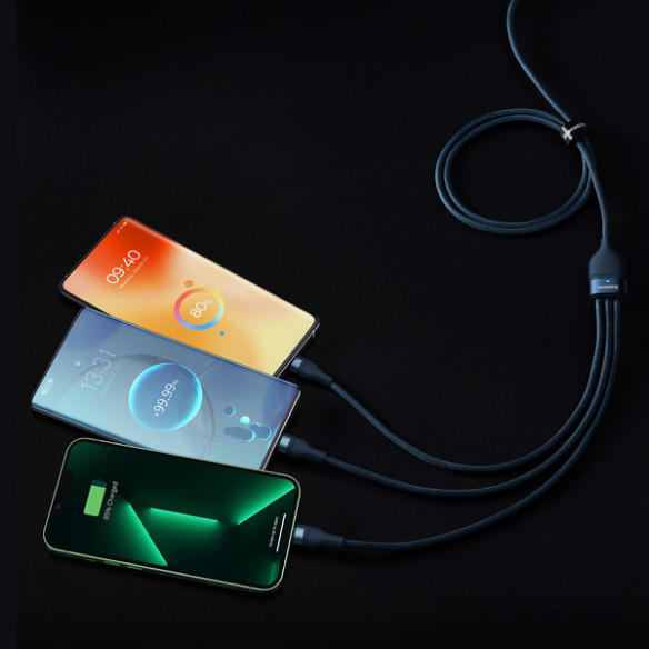 Baseus Flash Series 2 | Kabel 3w1 USB-C - Lightning, Micro, USB-C 100W PD QC4.0 Samsung AFC 1.5m