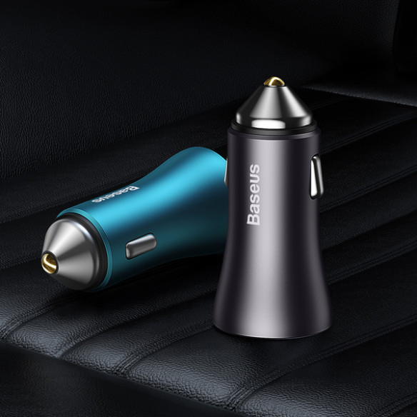 Baseus Golden Contactor Max | Ładowarka samochodowa 2xUSB Huawei FCP QC 3.0 Samsung AFC 60W