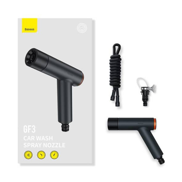 Baseus GF3 Car Wash Spray Nozzle | Dysza pistolet do wody zraszacz ogrodowy+wąż teleskopowy 7.5m