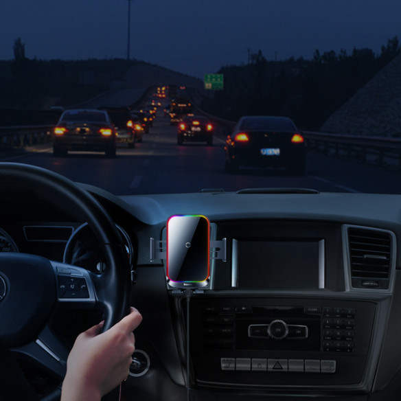 Baseus Halo Electric | Uchwyt z ładowaniem bezprzewodowym 15W na kratkę nawiewu