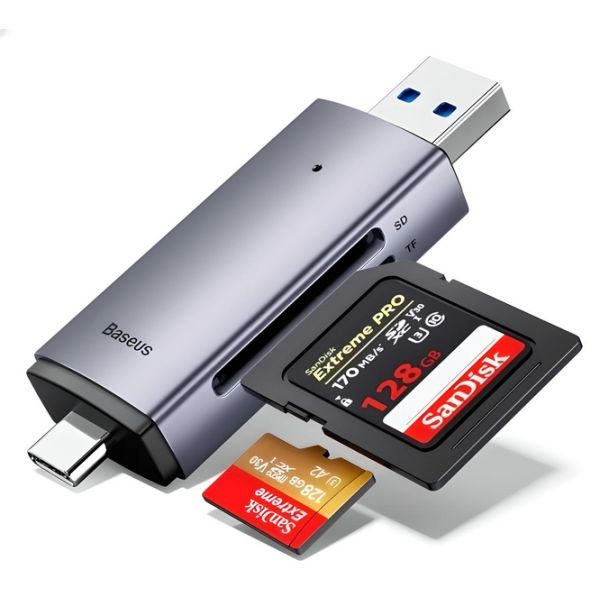 Baseus Lite Series | Adapter czytnik kart pamięci MicroSD SD TF 2TB USB3.0 USB C