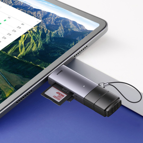 Baseus Lite Series | Adapter czytnik kart pamięci MicroSD SD TF 2TB USB3.0 USB C