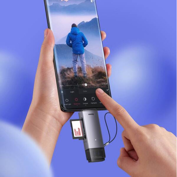 Baseus Lite Series | Adapter czytnik kart pamięci MicroSD SD TF 2TB USB3.0 USB C