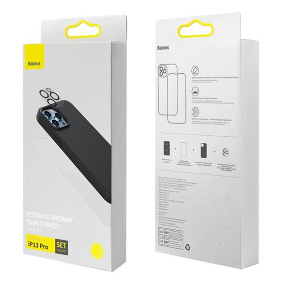 Baseus Liquid Silica Gel | Zestaw - Etui, szkło hartowane, szkło na obiektyw do Apple iPhone 13 Pro