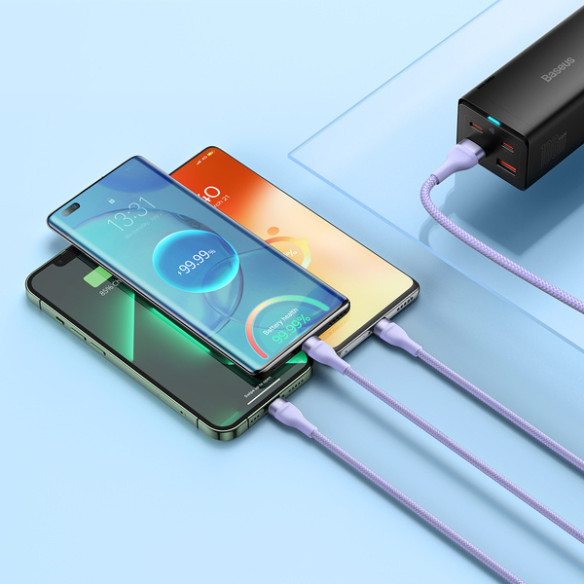 Baseus Flash Series 2 | Kabel 3w1 USB - Lightning, Micro, USB-C 66W 1.2m
