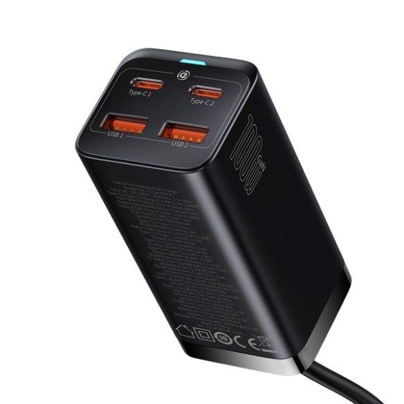 Baseus GAN3 Pro | Ładowarka sieciowa zasilacz 4x USB-A USB-C PD QC4.0 100W