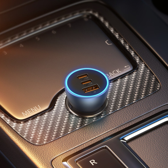 Baseus Golden Contactor Pro | Ładowarka samochodowa 2x USB-C + USB 65W QC 4.0 PD Samsung AFC 