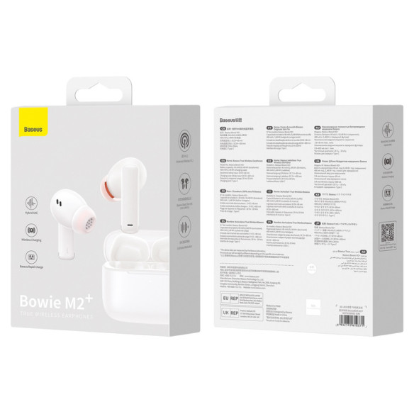 Baseus Bowie M2+ | Słuchawki bezprzewodowe Bluetooth 5.2 etui Qi ANC SBC