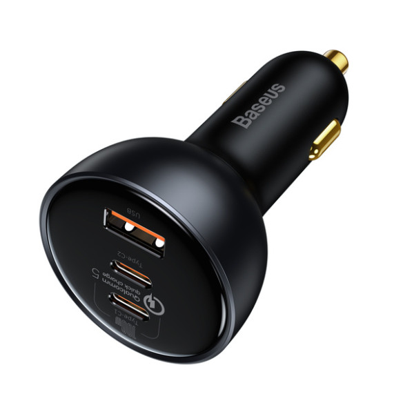 Baseus Qualcomm® Quick Charge™ 5 | Ładowarka samochodowa 2xUSB-C + USB 160W Qualcomm Quick Charge 5.0 PD 3.0 