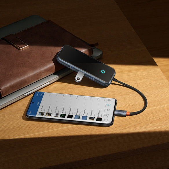 Baseus AcmeJoy 4-Port | HUB adapter rozdzielacz USB-C - USB 3.0 *3 14cm