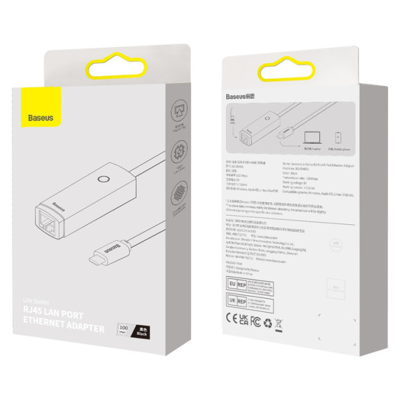 Baseus Lite Series | Karta sieciowa adapter USB-C  Lan RJ45 100Mb
