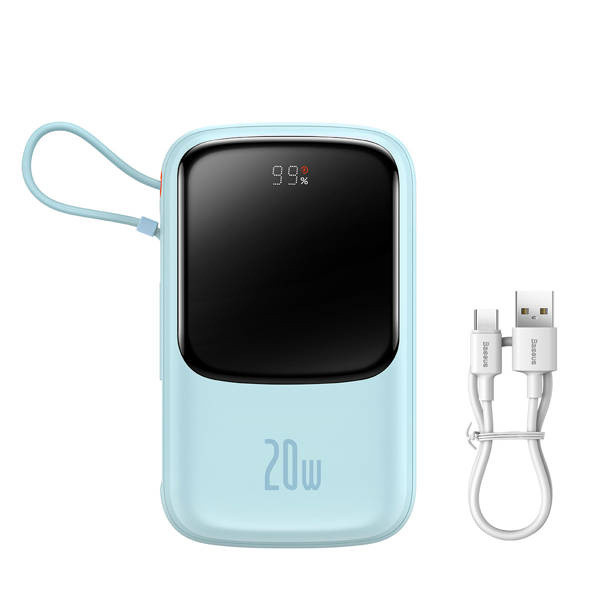 Baseus Qpow Pro | Power Bank 10000mAh PD 20W QC 3.0 z kablem Lightning (do iPhone)