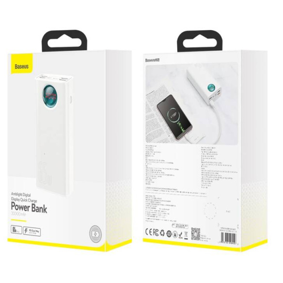 Baseus Ambilight 65W | Power Bank 30000mAh 4x USB + USB-C Power Delivery Quick Charge 3.0 Huawei SCP FCP 5A Overseas Edition