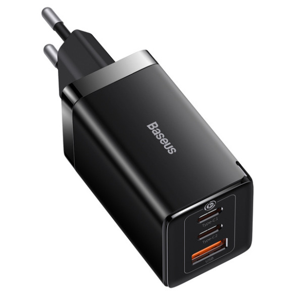 Baseus GaN5 Pro 2C+U  | Ładowarka sieciowa zasilacz 3x USB-A USB-C PD QC3.0 65W