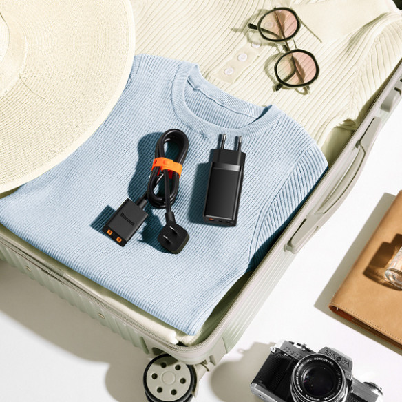 Baseus GaN5 Pro 2C+U  | Ładowarka sieciowa zasilacz 3x USB-A USB-C PD QC3.0 65W