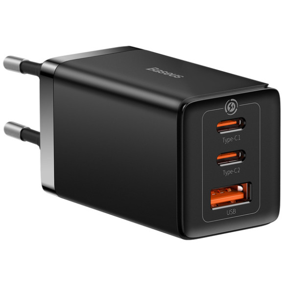 Baseus GaN5 Pro 2C+U  | Ładowarka sieciowa zasilacz 3x USB-A USB-C PD QC3.0 65W