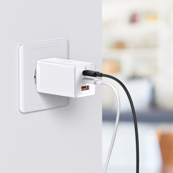 Baseus GaN5 Pro 2C+U  | Ładowarka sieciowa zasilacz 3x USB-A USB-C PD QC4.0 65W