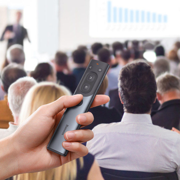 Baseus Orange Dot | Prezenter laser wskaźnik pilot bezprzewodowy do prezentacji z możliwością nagrywania i przetłumaczenia