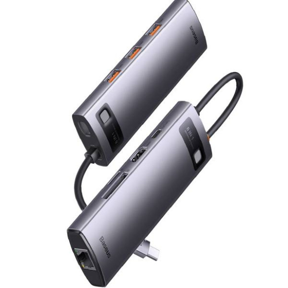 Baseus StarJoy 8-Port | Adapter HUB USB-C - HDMI/ 3*USB3.1/ RJ45/ SD/TF / PD 100W