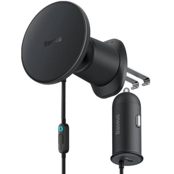 Baseus CW01 3w1 | Uchwyt samochodowy z ładowaniem indukcyjnym MagSafe do iPhone 15W + ładowarka samochodowa Type-C 25W
